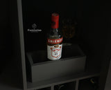 Mumbai Wooden Large Bar Cabinet with Glass Holder Storage Furniselan Slate Grey