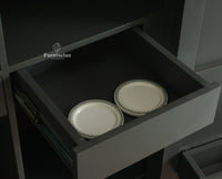 Mumbai Wooden Large Bar Cabinet with Glass Holder Storage Furniselan Slate Grey