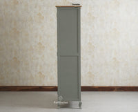 Mumbai Wooden Large Bar Cabinet with Glass Holder Storage Furniselan Cool Grey