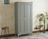 Mumbai Wooden Large Bar Cabinet with Glass Holder Storage Furniselan Cool Grey