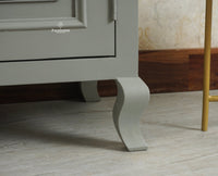 Mumbai Wooden Large Bar Cabinet with Glass Holder Storage Furniselan Cool Grey