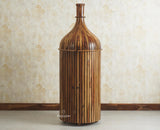 Florence Decanter Style Sheesham Wood Bar Cabinet with Glass Holder Furniselan Teak Finish