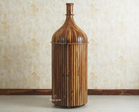 Florence Decanter Style Sheesham Wood Bar Cabinet with Glass Holder Furniselan Teak Finish