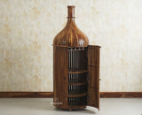 Florence Decanter Style Sheesham Wood Bar Cabinet with Glass Holder Furniselan Teak Finish