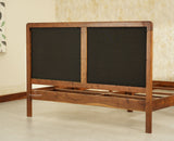 Bali Luxury Wooden King Bed with Upholstered Headboard Teak Finish