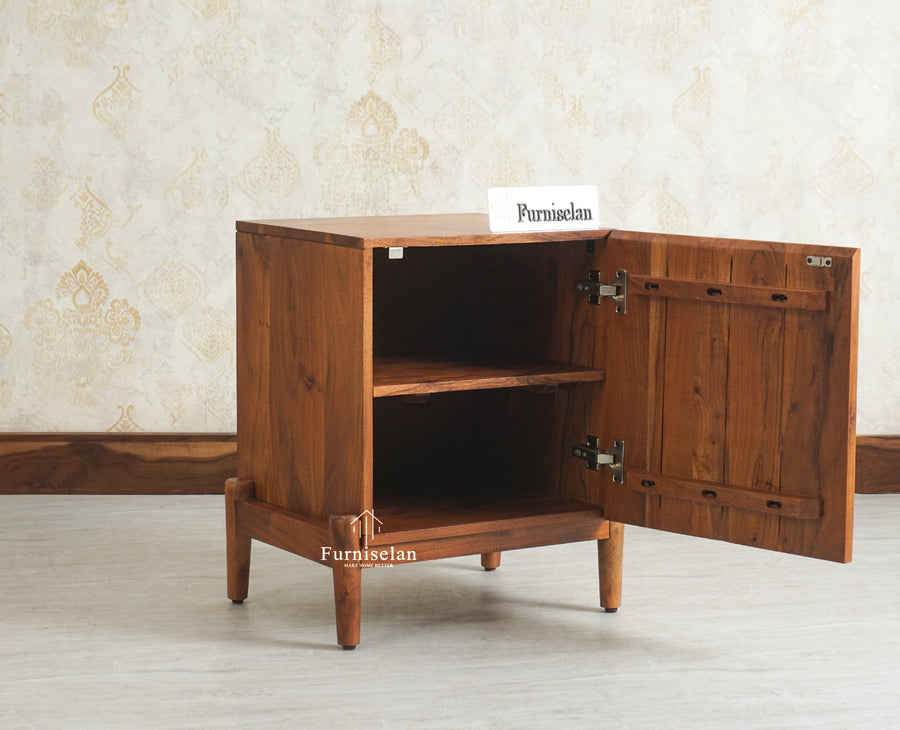 Italy Wooden One Door Nightstand Bedside Table Furniselan