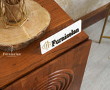 Italy Wooden One Door Nightstand Bedside Table Furniselan Brown Finish