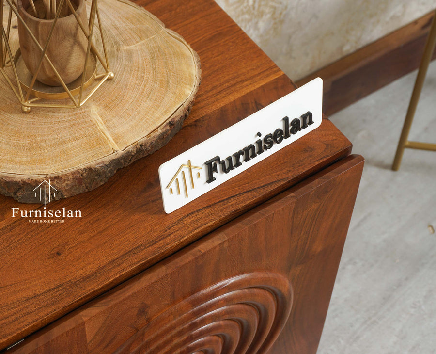 Italy Wooden One Door Nightstand Bedside Table Furniselan Brown Finish