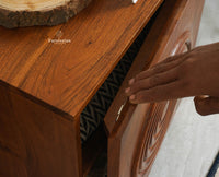 Italy Wooden One Door Nightstand Bedside Table Furniselan Brown Finish