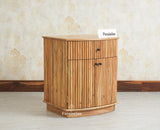 Rome Wooden Bedside Table Two and One Drawer Furniselan Natural Finish