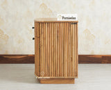 Rome Wooden Bedside Table Two and One Drawer Furniselan Natural Finish