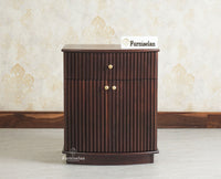 Rome Wooden Bedside Table Two and One Drawer Furniselan Grey Finish