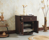 Rome Wooden Bedside Table Two and One Drawer Furniselan Grey Finish