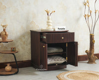 Rome Wooden Bedside Table Two and One Drawer Furniselan Grey Finish