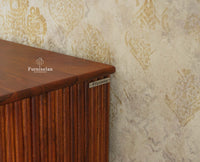 Rome Wooden Bedside Table Two and One Drawer Furniselan Brown Finish