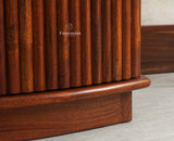 Rome Wooden Bedside Table Two and One Drawer Furniselan Brown Finish