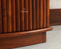 Rome Wooden Bedside Table Two and One Drawer Furniselan Brown Finish