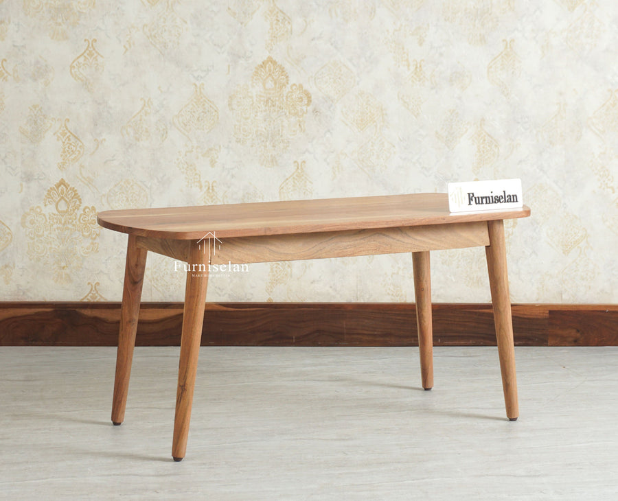 Antilia Solid Wood Two Seater Bench Furniselan Natural Finish