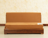 Seoul Sheesham Sofa Cum Bed Teak Finish