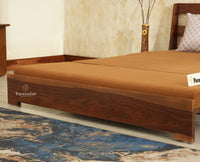 Seoul Sheesham Sofa Cum Bed Teak Finish