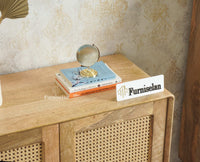 Boston Solid Wood Rattan Cane Two Door Sideboard Cabinet Furniselan Natural Finish