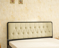 Dubai Luxury Wooden King Bed with Upholstered Headboard Black Finish