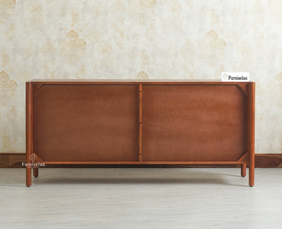 Chandigarh Solid Wood Sideboard Cabinet Furniselan Brown Finish