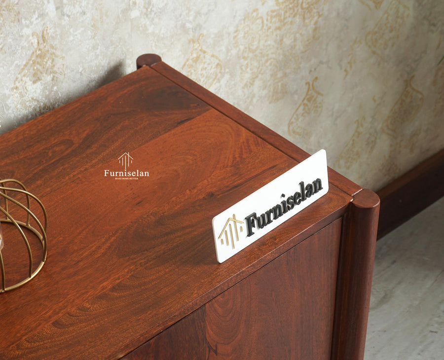 Chandigarh Solid Wood Sideboard Cabinet Furniselan Brown Finish