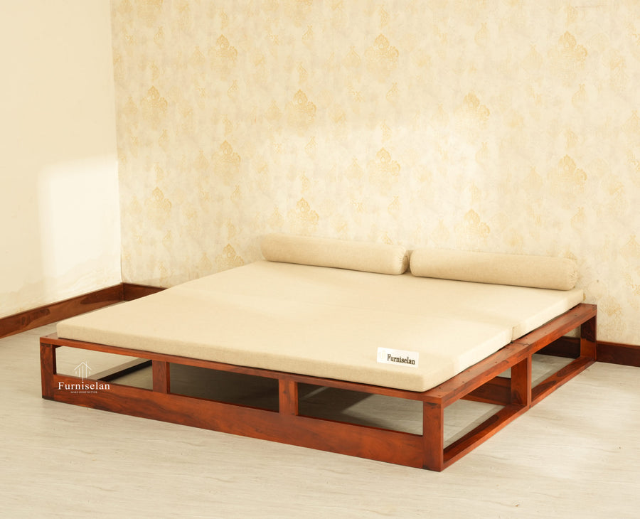 Copenhagen Sheesham Sofa Cum Bed Maple Finish