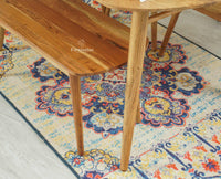 Antilia Solid Wood Four Seater Dining set with Two Chairs and Bench Furniselan Natural Finish