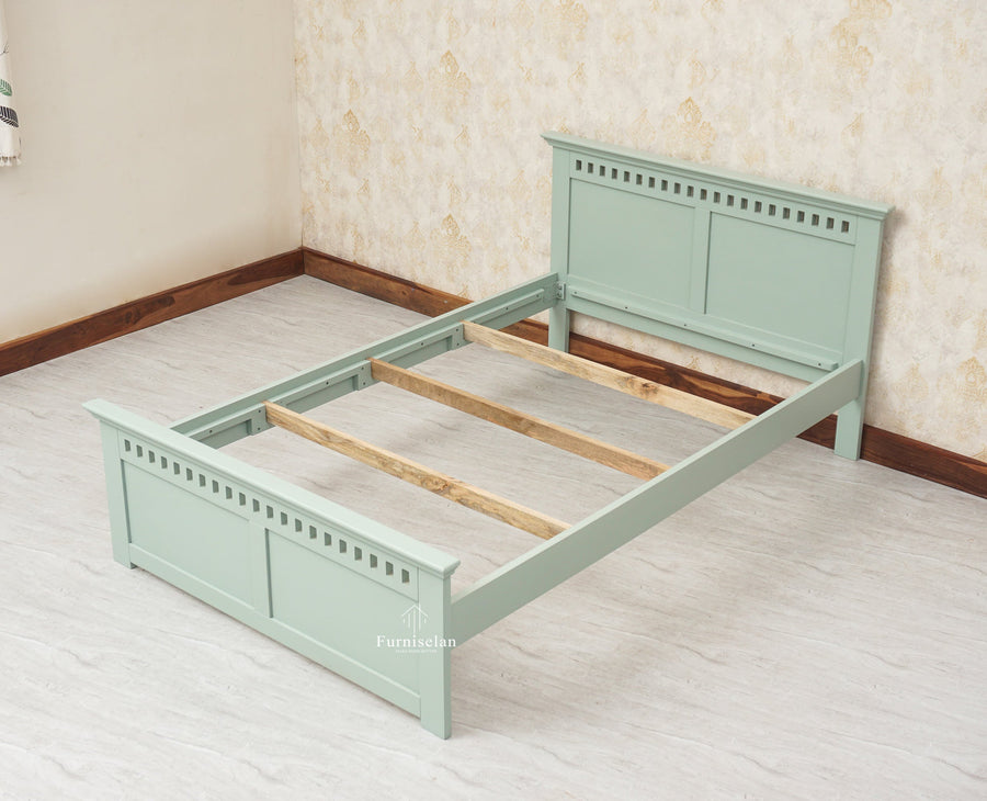 Alexandria Wooden Single Size Bed Kids Bed, Hostel Bed, Guest Bed for Home, PG & Small Rooms Furniselan Silt Green