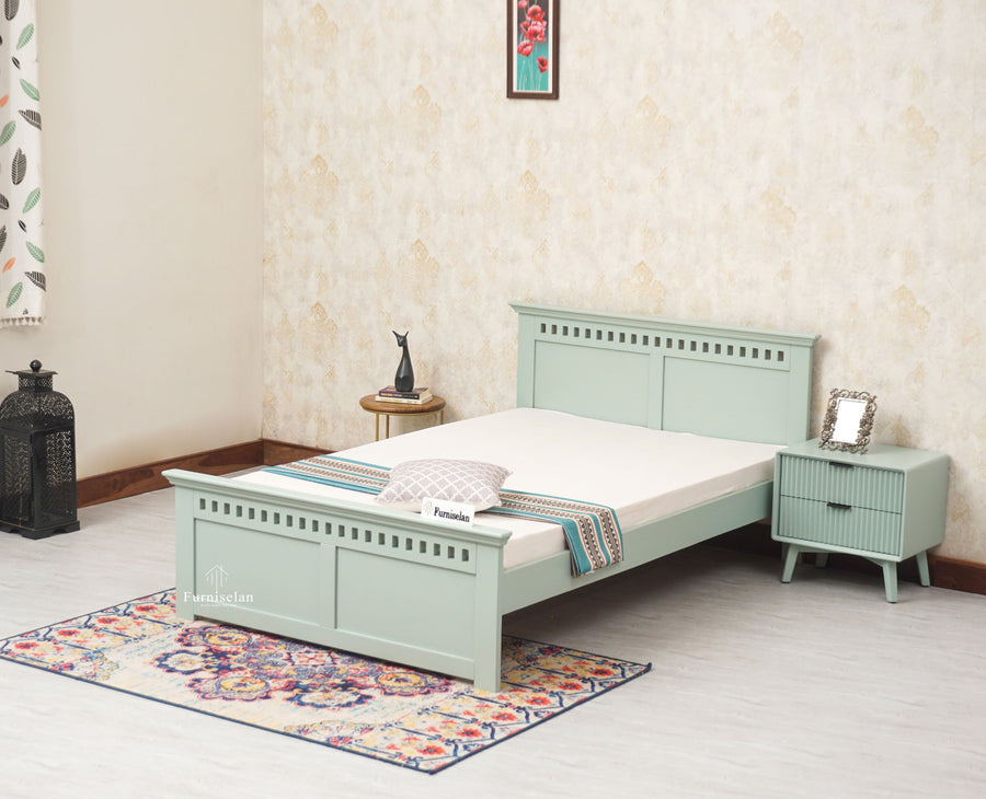 Alexandria Wooden Single Size Bed Kids Bed, Hostel Bed, Guest Bed for Home, PG & Small Rooms Furniselan Silt Green