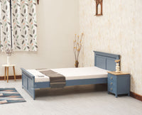 Alexandria Wooden Single Size Bed Kids Bed, Hostel Bed, Guest Bed for Home, PG & Small Rooms Furniselan China Blue