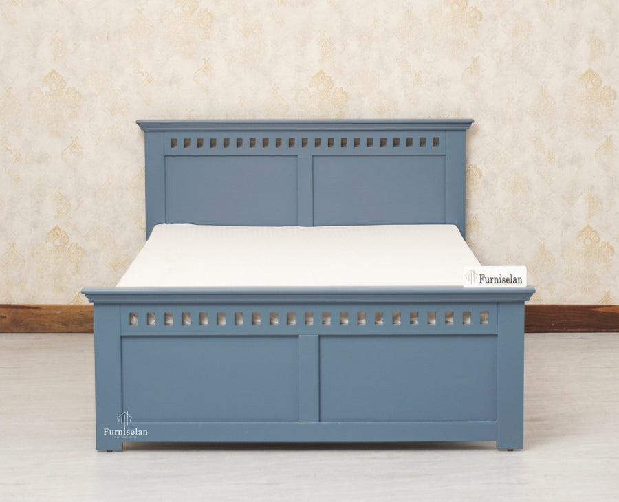 Alexandria Wooden Single Size Bed Kids Bed, Hostel Bed, Guest Bed for Home, PG & Small Rooms Furniselan China Blue