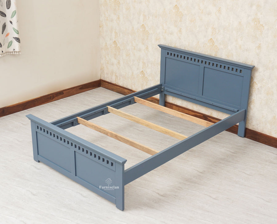Alexandria Wooden Single Size Bed Kids Bed, Hostel Bed, Guest Bed for Home, PG & Small Rooms Furniselan China Blue