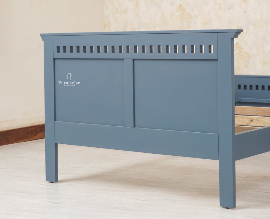 Alexandria Wooden Single Size Bed Kids Bed, Hostel Bed, Guest Bed for Home, PG & Small Rooms Furniselan China Blue