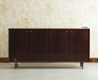 Verona Grid Wooden Large Sideboard Cabinet Four Doors Furniselan grey finish