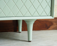 Verona Grid Wooden Large Sideboard Cabinet Four Doors Furniselan silt green