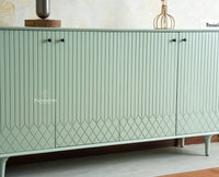 Verona Grid Wooden Large Sideboard Cabinet Four Doors Furniselan silt green