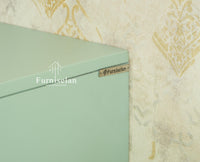 Verona Grid Wooden Large Sideboard Cabinet Four Doors Furniselan silt green