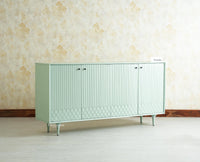Verona Grid Wooden Large Sideboard Cabinet Four Doors Furniselan silt green