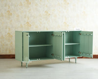 Verona Grid Wooden Large Sideboard Cabinet Four Doors Furniselan silt green