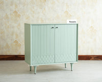 Verona Grid Wooden Sideboard Cabinet Two Doors Furniselan Silt Green 