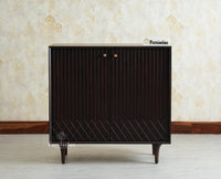 Verona Grid Wooden Sideboard Cabinet Two Doors Furniselan Grey Finish 