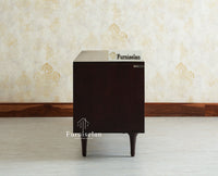 Verona Grid Wooden Tv Cabinet Media Unit Furniselan grey finish