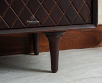 Verona Grid Wooden Tv Cabinet Media Unit Furniselan grey finish
