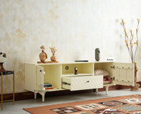 Verona Grid Wooden Tv Cabinet Media Unit Furniselan frosty white