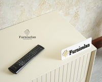 Verona Grid Wooden Tv Cabinet Media Unit Furniselan frosty white