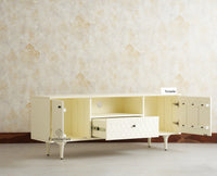 Verona Grid Wooden Tv Cabinet Media Unit Furniselan frosty white