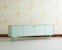 Verona Grid Wooden Large Tv Cabinet Media Unit 4 Door Furniselan silt green